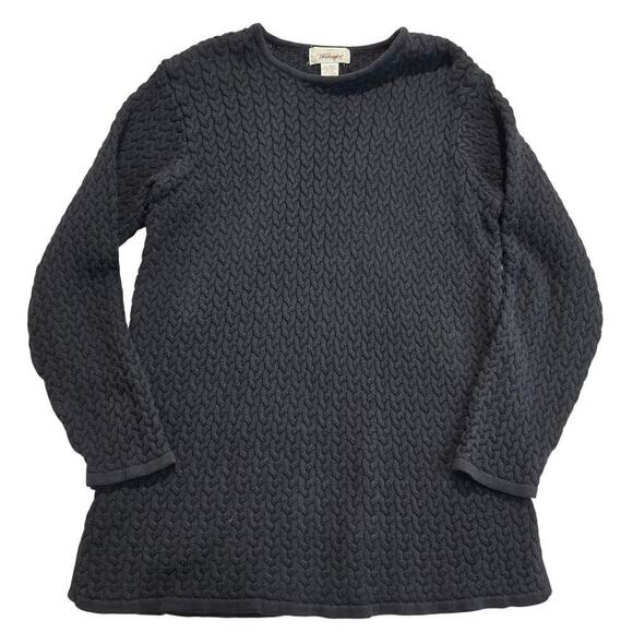 Worthington Sweaters - Vtg Worthington Black Long Sleeve Cable Knit Pullover Sweater Sz XL Minimalist